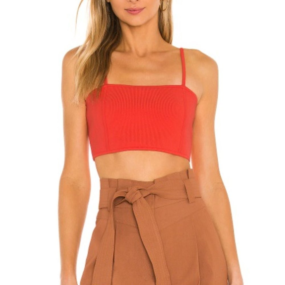 NWT A.L.C ALC Winnie Knit Bralette Crop Top Persimmon Coral Orange Size Small